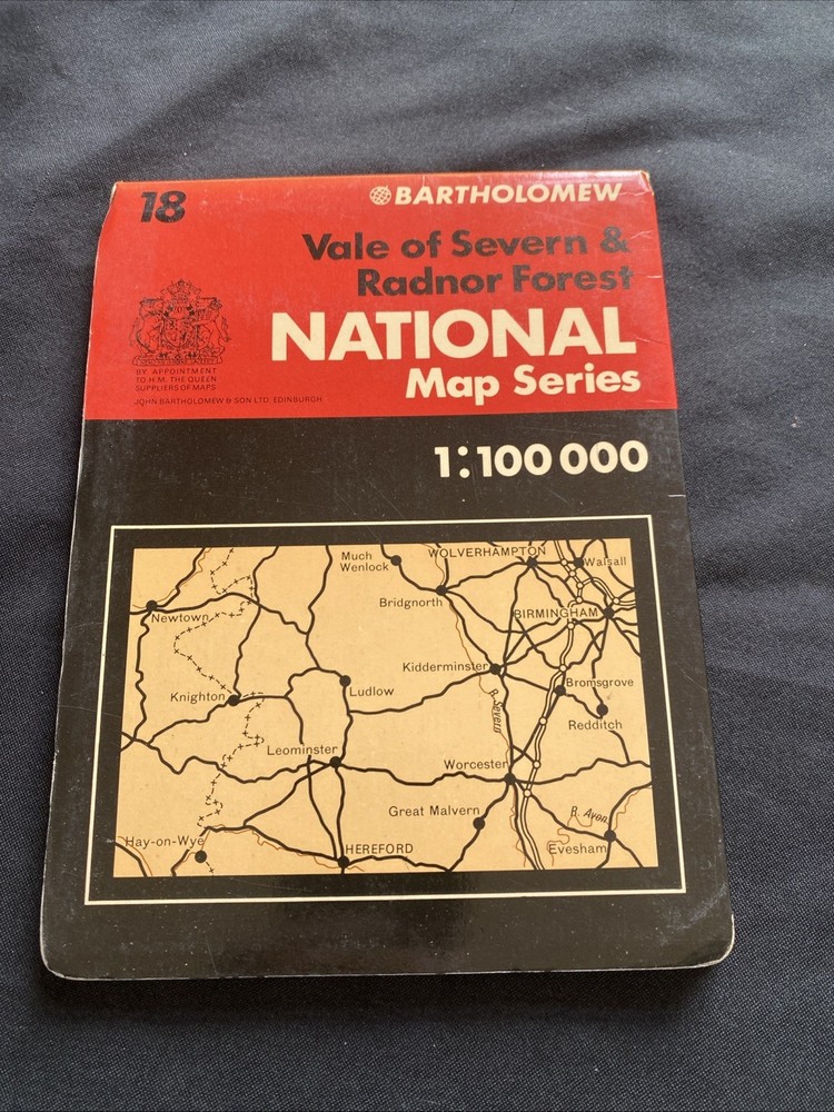 Vale of Severn & Radnor Forest Bartholomew National Map 1:100 Sc #18 (1260)