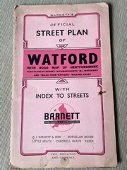 Barnett’s Official Street Plan of Watford – Vintage Folding Map Book c.1963