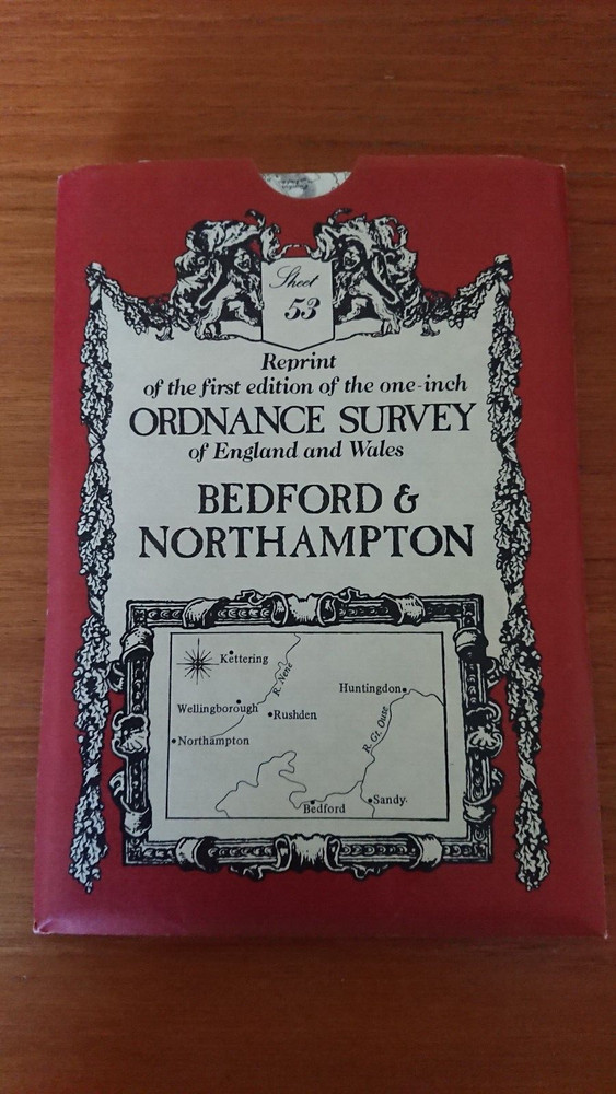 Bedford & Northampton Ordnance Survey map No. 53. Reprint of First Edition