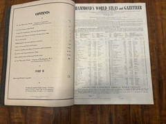 Vintage 1943 Hammond’s Liberty World Atlas Colored Maps