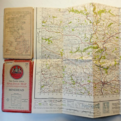 3 x OS New Popular Edition One-Inch cloth maps Minehead Torquay Weston-s-Mare