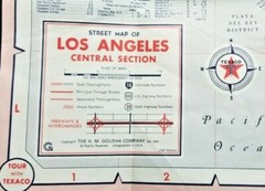 1967 Texaco Road Map of Los Angeles California – Genuine