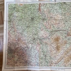 Vale of Severn Vintage Bartholomew’s Half-Inch Contoured cloth Map Sheet 18