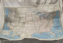 Vintage National Geographic Map Portrait USA & The United States July 1976