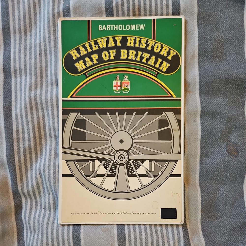 Vintage Bartholomew Railway History Map Of Britain
