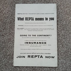 Repta Railway Employees & Public Transport Association Continental Map Vintage