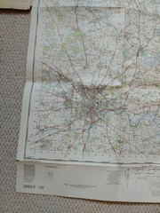 OS National Grid 7th series sheet 126 Norwich linen-backed 1954