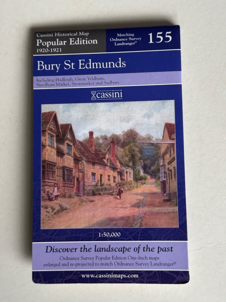 Cassini Historical Map, Bury St Edmunds 1920-21 ( Reprint 2007 ) no: 154