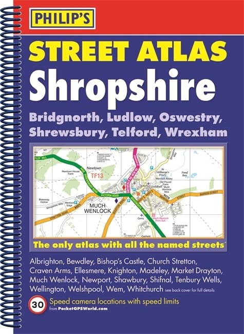 Philip’s Street Atlas Shropshire and Telford by Philip’s Maps Spiral bound Book
