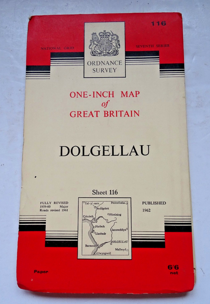 Ordnance Survey Map – Seventh Series – Sheet 116 – Dolgellau- 1962