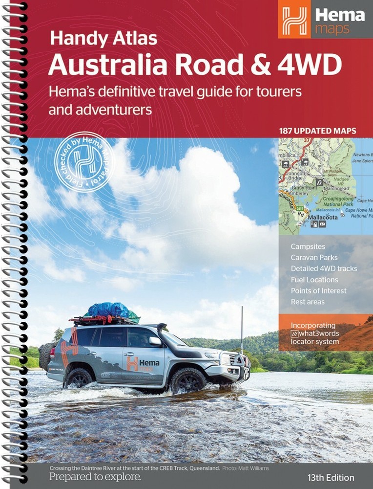Hema Australia Road & 4WD Handy Atlas 13th Edition Spiral 187 New Maps Tracks