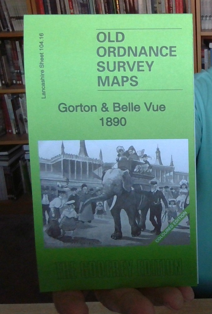 MAP OF Gorton & Belle Vue 1890 (Coloured) Lancashire Sheet 104.16 NEW