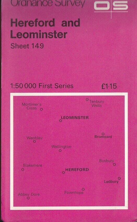 Ordnance Survey 1:50,000 Map Landranger Sheet 149 Hereford and Leominster