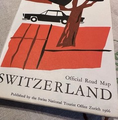 Switzerland Official Road Map 1966 Swiss National Tourist Office