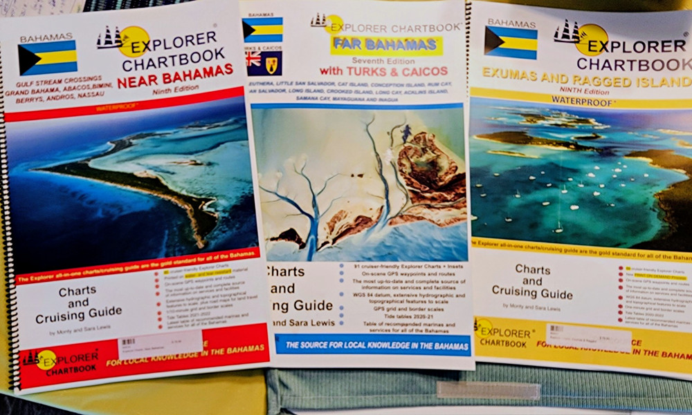 Set Of 3 Explorer Chartbook Cruising Guides: Bahamas, Exumas, Turks & Caicos
