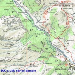 Italy Sestriere, Claviere, Sansicario, Prali 25K IGC Map 105 hiking GTA skiing