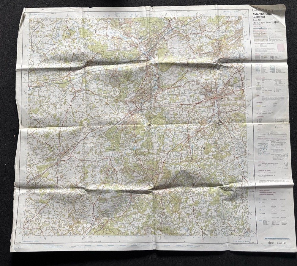 Ordnance Survey / MOD GSGS 1:50,000 Map – Aldershot & Guildford – Sheet 186