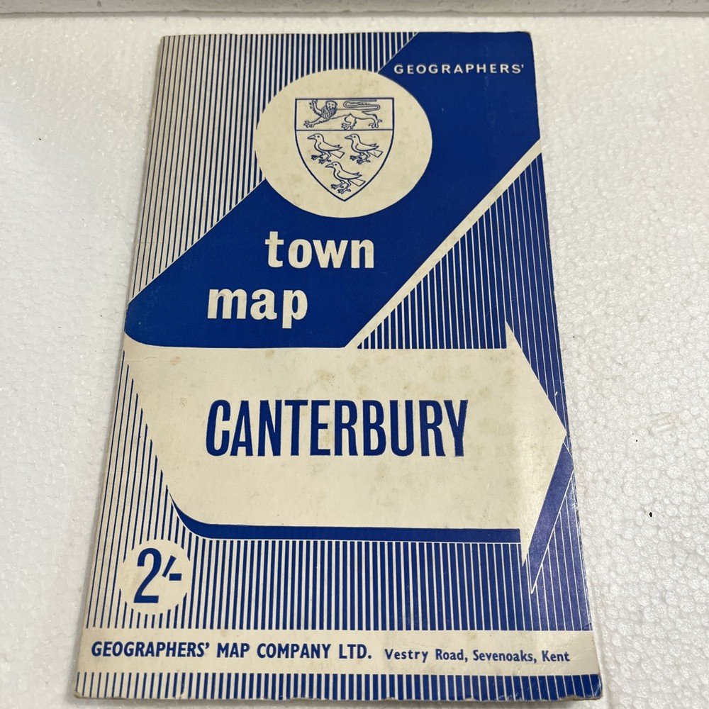 Pre 1970 Geographers Map Co Ltd Town Map Of Canterbury