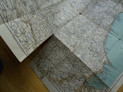 Durham – Old Folding County Map – by G W Bacon – Poor condition
