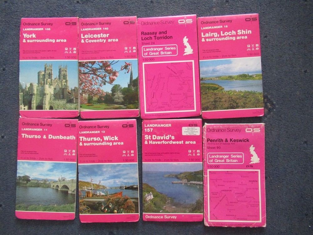 8 x OS MAPS JOB LOT Landranger Ordnance Survey (E2)