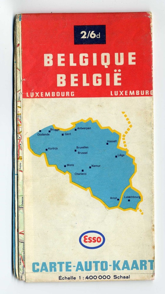 Esso Road Map BELGIUM BELGIQUE LUXEMBOURG vintage 1969 **see scans**