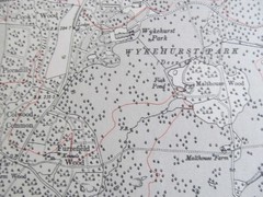 VINTAGE OS MAP OF THE BOLNEY AREA SUSSEX 1951 SIX INCHES – ONE MILE