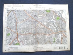 Vintage LONDON CC Municipal Map 1930 – Southwark, Camberwell, Deptford area