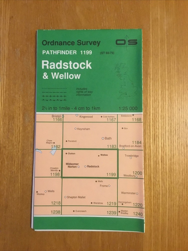 1991 Ordnance Survey Pathfinder Map 1199 ST 65/75 Radstock And Wellow