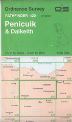 Ordnance Survey Map 1:25,000 Pathfinder Sheet NT 26/36 Penicuik & Dalkeith