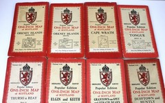 JOB LOT 10 Ordnance Survey Maps Orange Scotland Popular edition 1920s-1940s