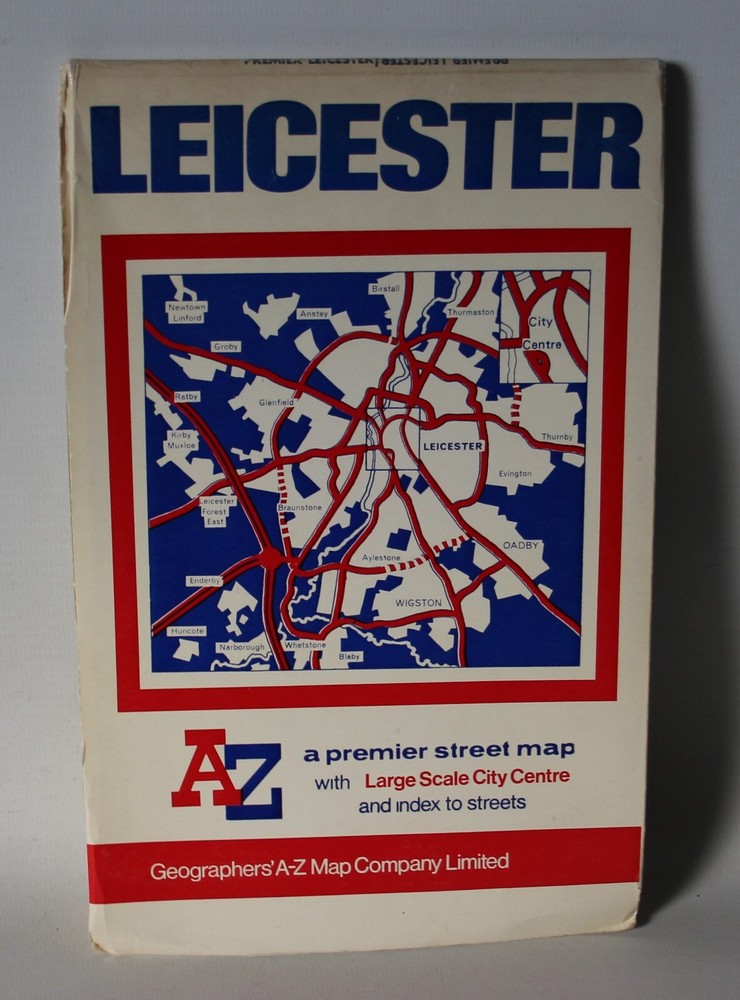 Geographers AZ Street Map of Leicester – c1990