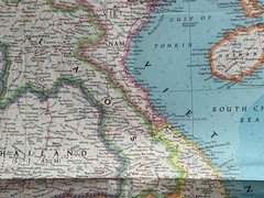 National Geographical maps (2) China, and Vietnam, 1960s vintage