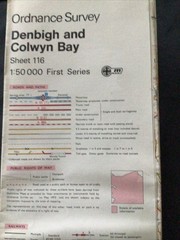 MAP – Ordnance Survey 1:50 1st Series 1974 -Denbigh & Colwyn Bay #116 – (8708)