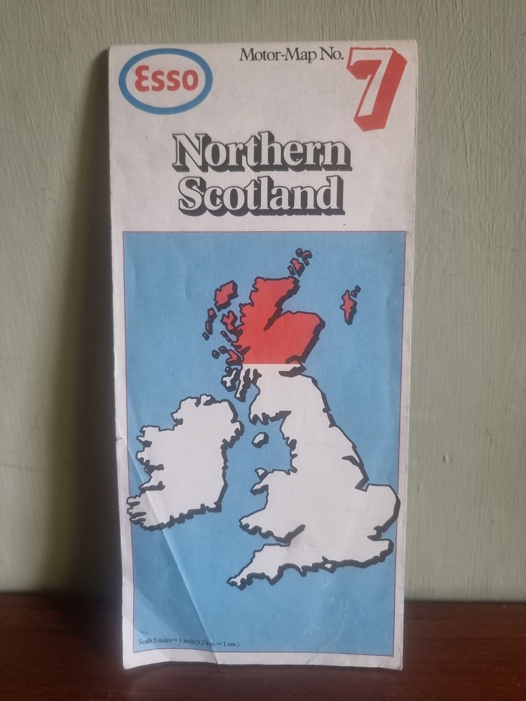 Esso 1983 Petrol Map Northern Scotland No 7 Vintage Original Scottish Highlands