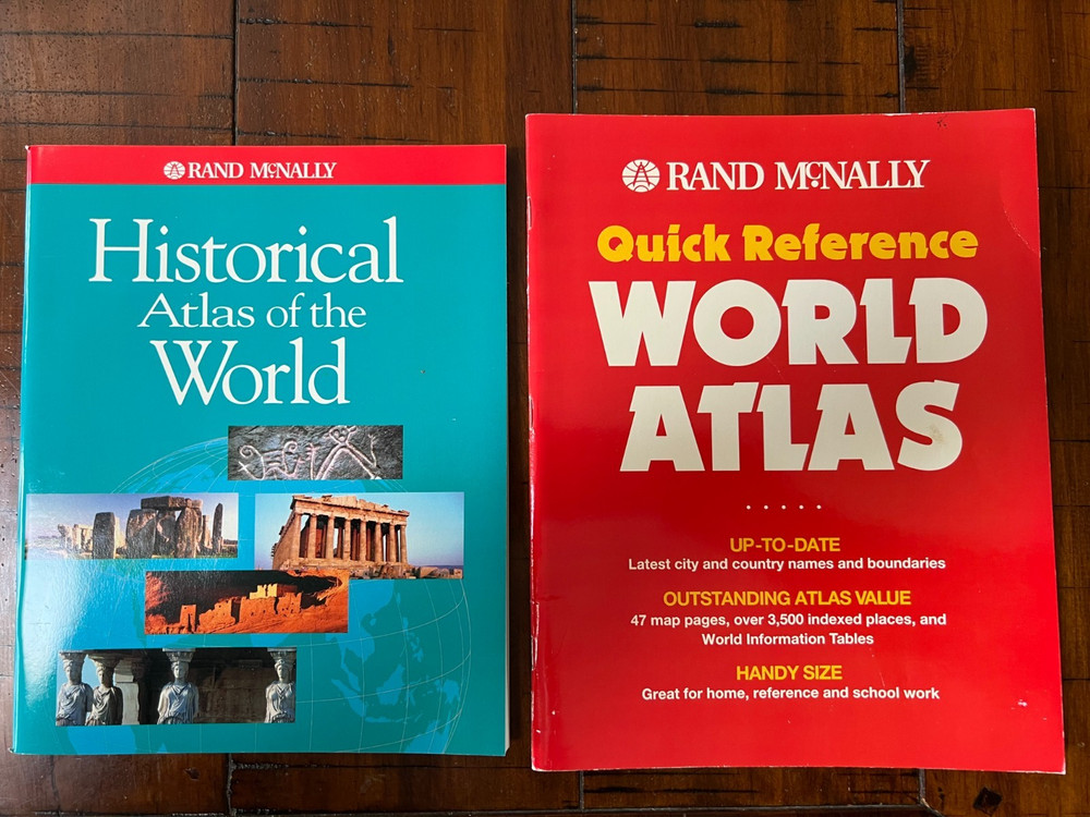 Rand McNally set of 2 1993 world atlas 1997 Historical Atlas