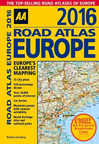 Aa Road Atlas Europe 2016 by Automobile Association (Great Paperback / softback