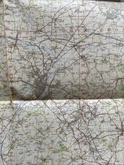 Vintage 1950 OS War Office Map Of Burton Upon Trent, Tamworth & Derby