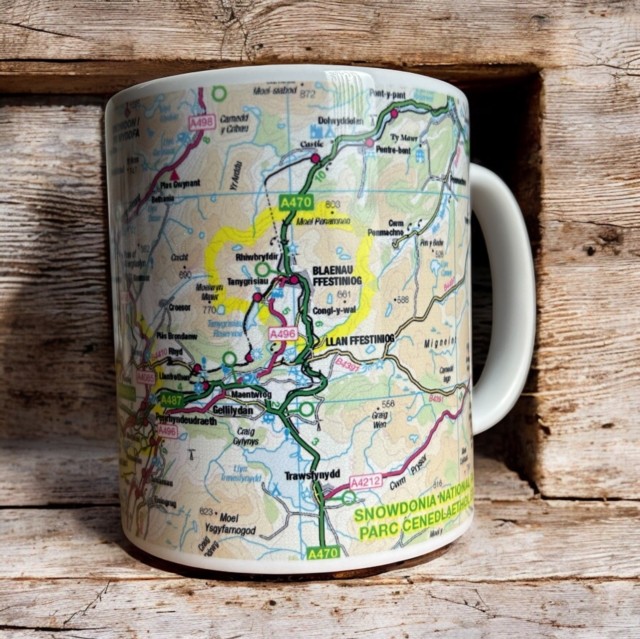OS Map Ceramic Mug – Snowdonia National Park (General merchandise)