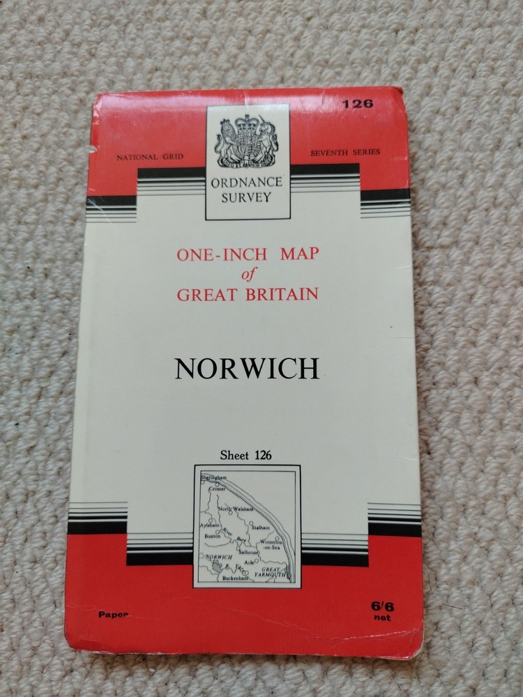 OS National Grid 7th series Norwich 126 1954 (1960 reprint)
