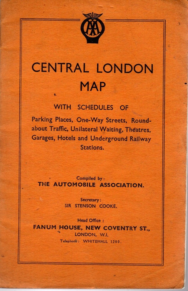 AA Central London fold-out Map + schedules of g… – Acceptable – Pamphlet