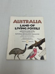 Australia Land Of Living Fossils Foldout Map National Geographic 1979