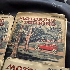 4 X Vintage ‘Motoring and Touring Map’ Sections D, E, J & K