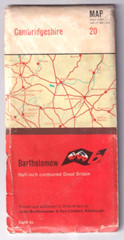 CAMBRIDGESHIRE – Bartholomew half inch contoured map (cloth)