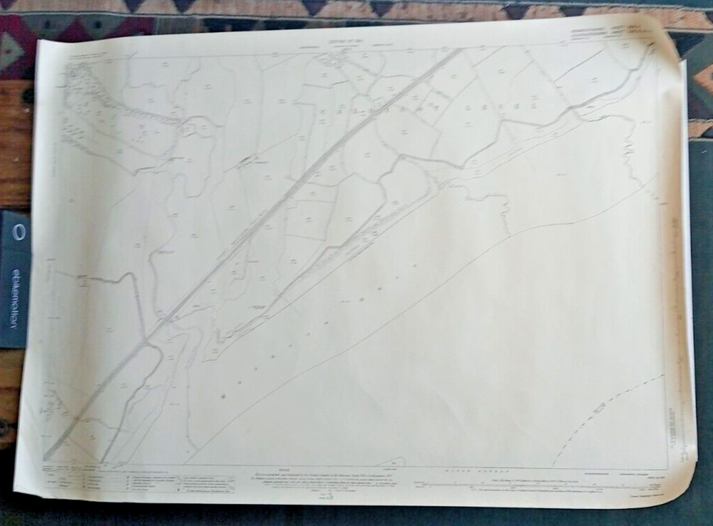 Caldicot Level Ordnance Survey 6 ins : 1 mile 1921 paper map 105 x 75 cms