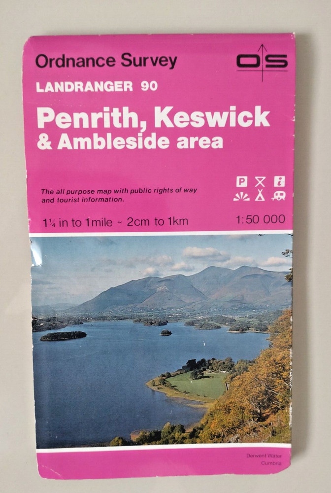 Penrith, Keswick & Ambleside 1988 OS Ordnance Survey Landranger Map Sheet 90
