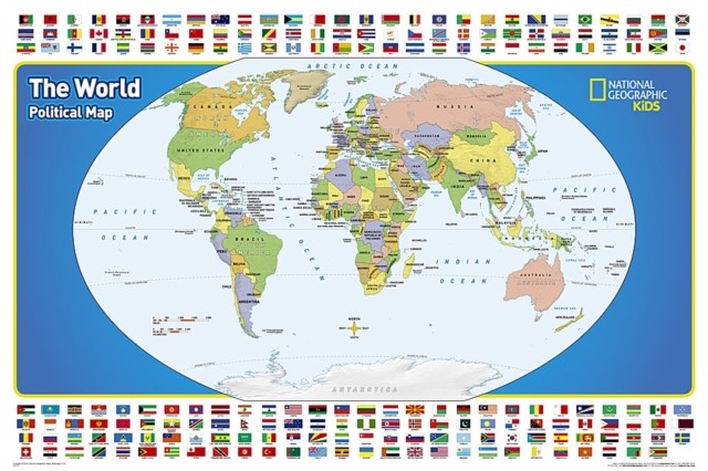 World For Kids Map, The [tubed] by National Geographic Maps SHEET MAP ROLLED