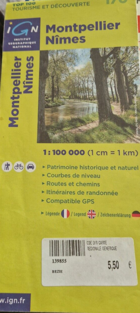 IGN 1 : 100 000 montpellier Nîmes: Top 100 Tourisme et | condition good ebay uk