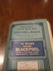 Geographia Clear Road Map On Cloth 60 Miles Round Blackpool England And Wales