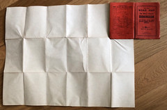Vintage 1960s road map, 50 miles about Birmingham, Geographia, cloth backed