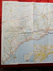 Vintage Costa Del Sol Tourist Map Spain Andalucia Granada Malaga 1990s Fold Out